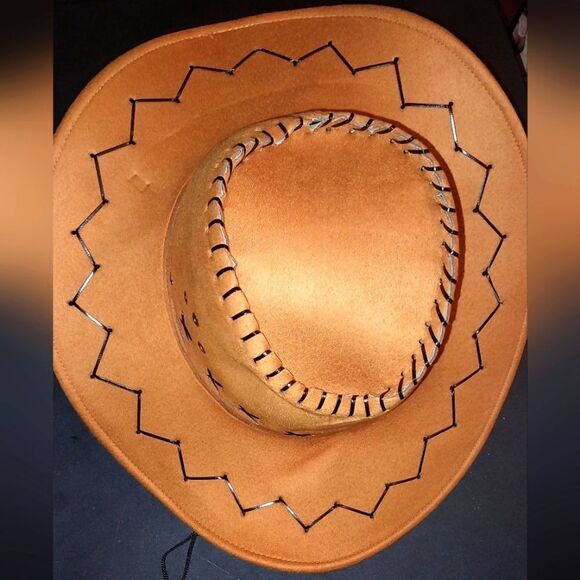 Beef Yellow Cowboy Hat with Black Stitching - Picture 3 of 3